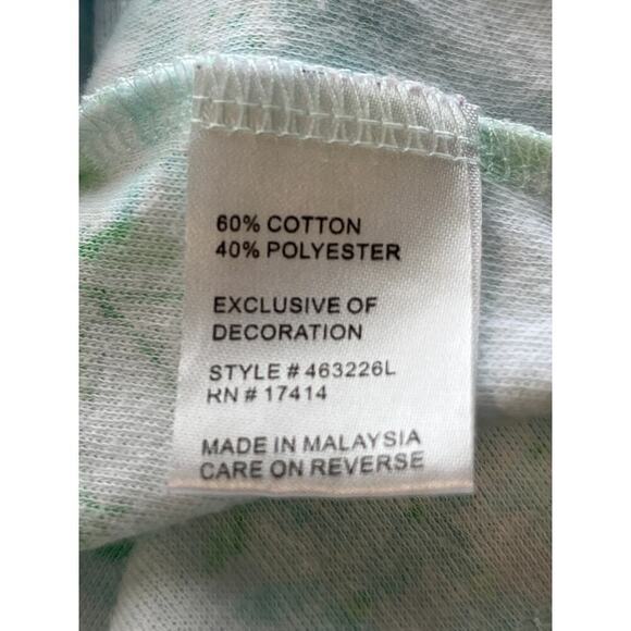 Miss Elaine Womens L White /Blue Floral Print Sleep Wear Set Cozy/Casual - Picture 4 of 8